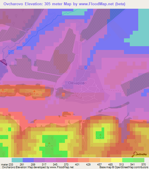 Ovcharovo,Bulgaria Elevation Map