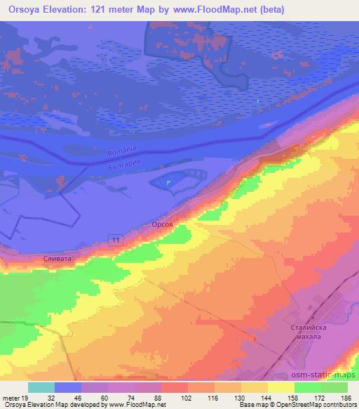 Orsoya,Bulgaria Elevation Map
