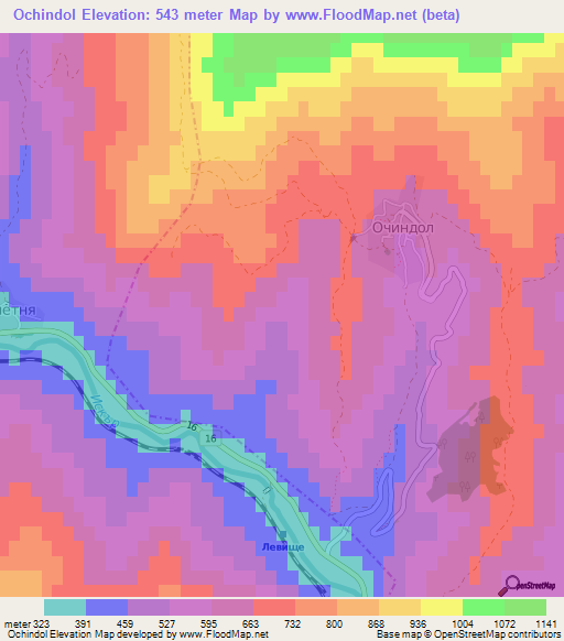 Ochindol,Bulgaria Elevation Map