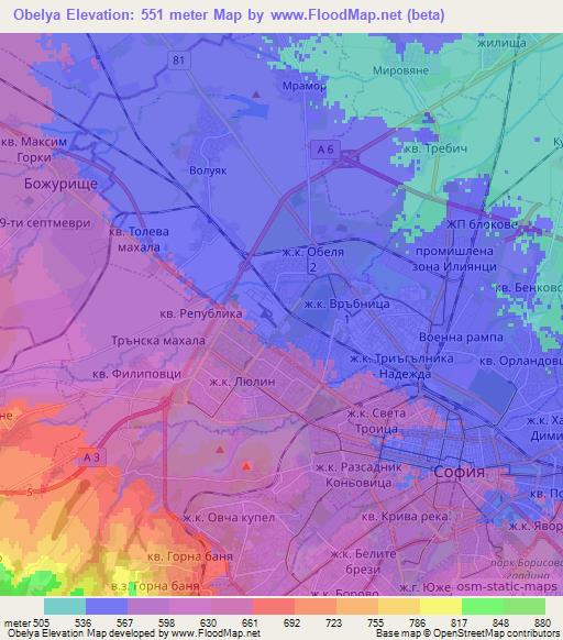 Obelya,Bulgaria Elevation Map