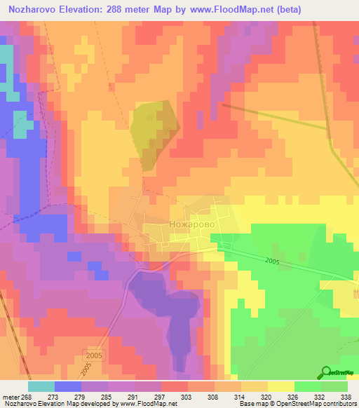 Nozharovo,Bulgaria Elevation Map