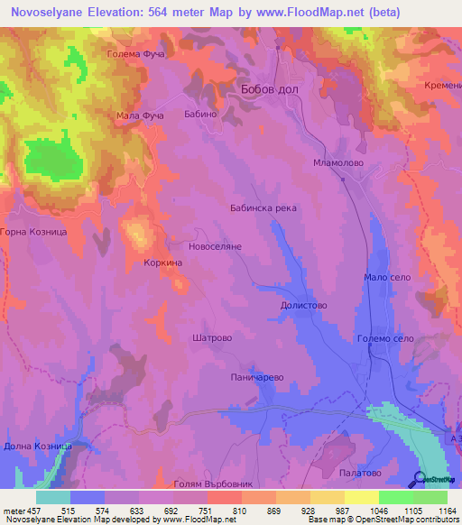 Novoselyane,Bulgaria Elevation Map