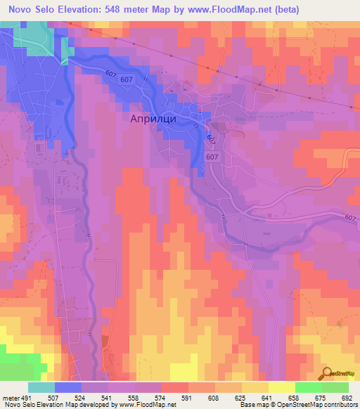 Novo Selo,Bulgaria Elevation Map