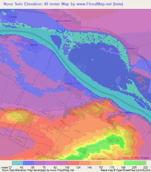 Novo Selo,Bulgaria Elevation Map