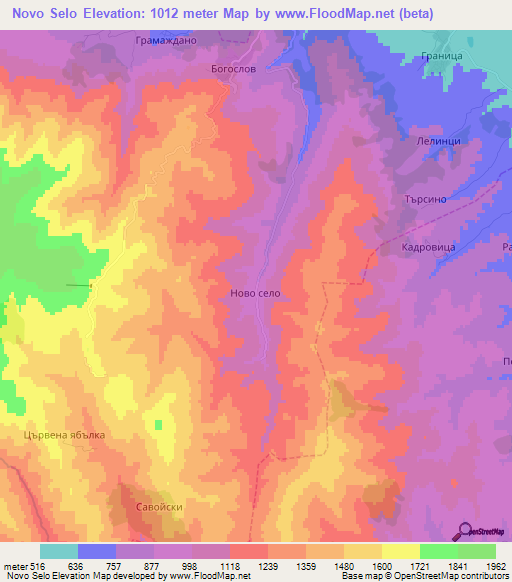 Novo Selo,Bulgaria Elevation Map