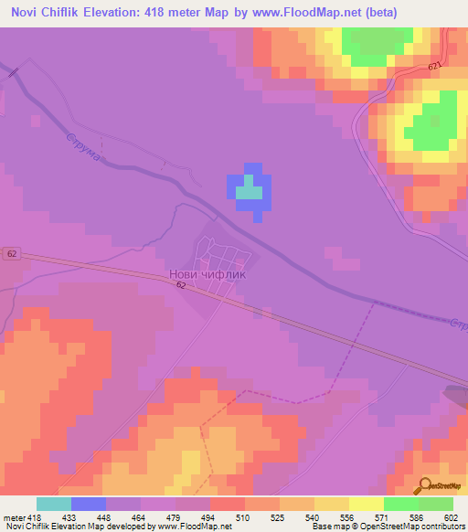 Novi Chiflik,Bulgaria Elevation Map