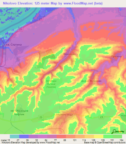 Nikolovo,Bulgaria Elevation Map