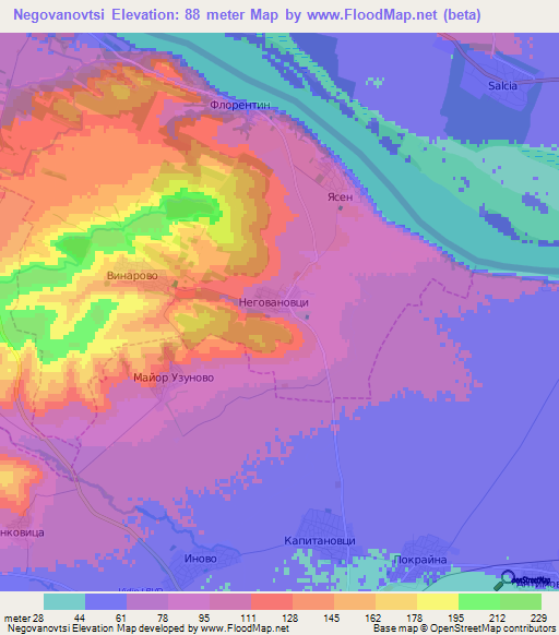 Negovanovtsi,Bulgaria Elevation Map