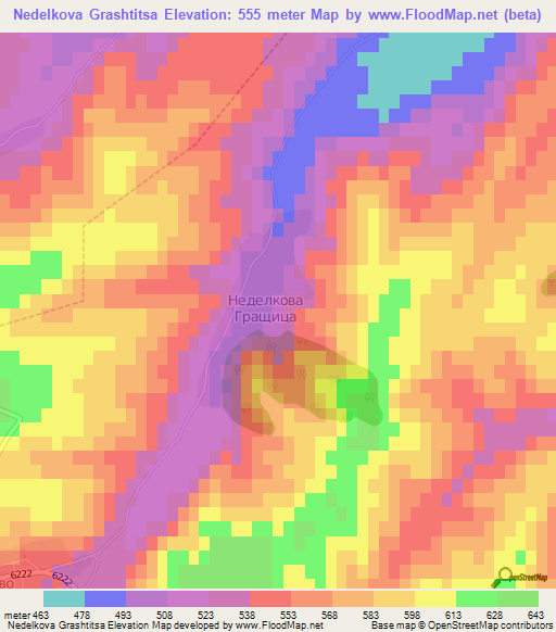 Nedelkova Grashtitsa,Bulgaria Elevation Map