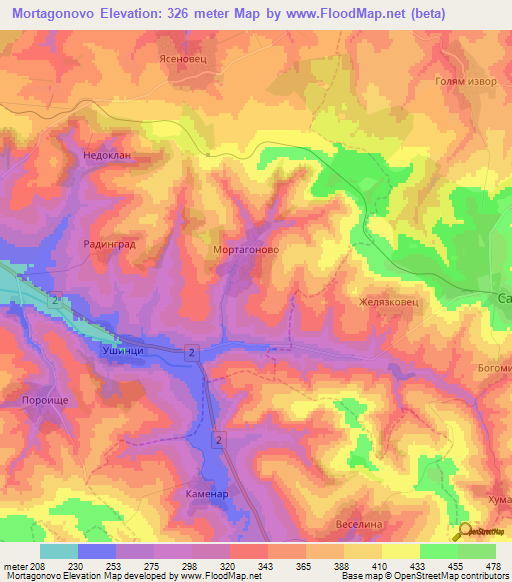 Mortagonovo,Bulgaria Elevation Map