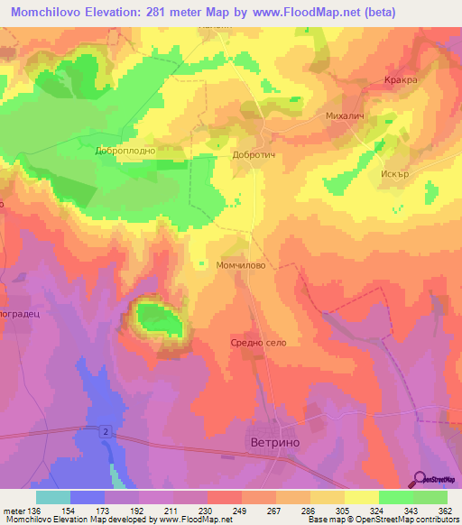 Momchilovo,Bulgaria Elevation Map