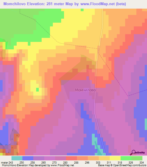Momchilovo,Bulgaria Elevation Map
