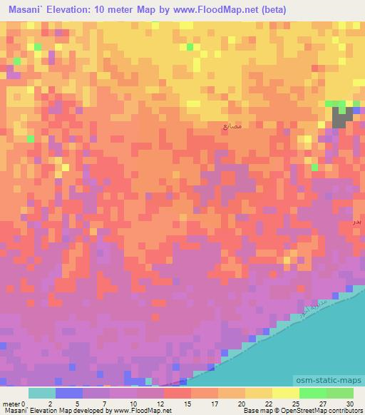 Masani`,Yemen Elevation Map