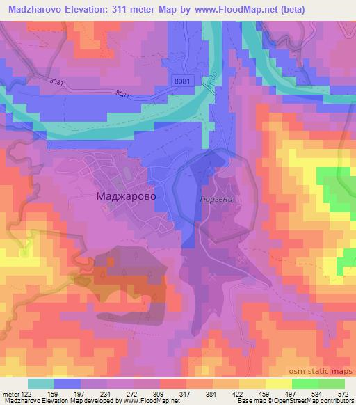 Madzharovo,Bulgaria Elevation Map