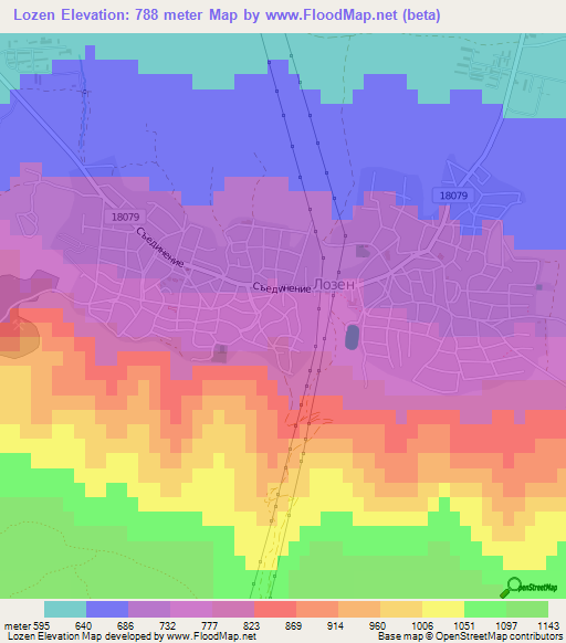 Lozen,Bulgaria Elevation Map