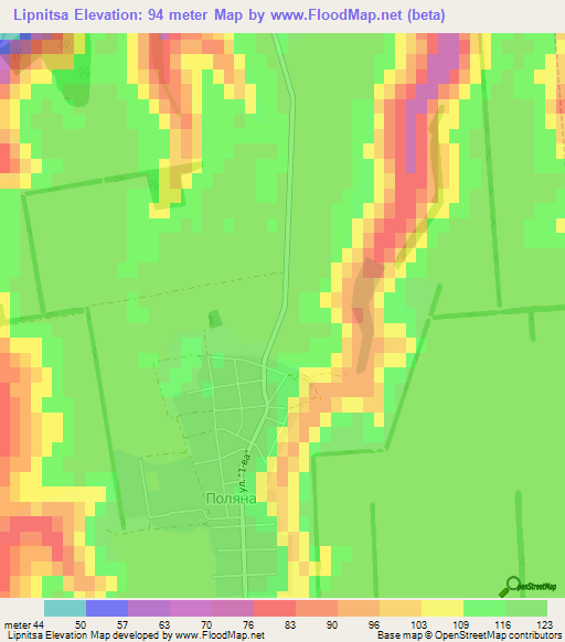 Lipnitsa,Bulgaria Elevation Map