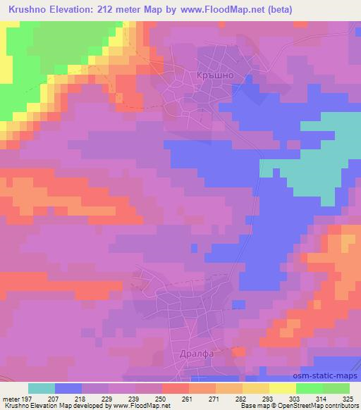 Krushno,Bulgaria Elevation Map