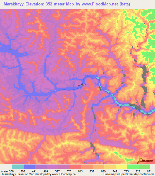 Marakhayy,Yemen Elevation Map