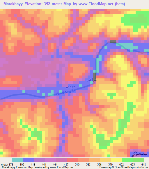 Marakhayy,Yemen Elevation Map
