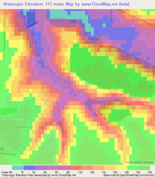 Krasnogor,Bulgaria Elevation Map