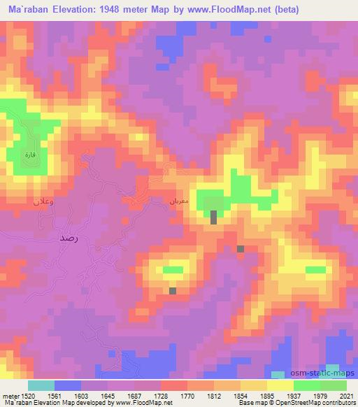 Ma`raban,Yemen Elevation Map