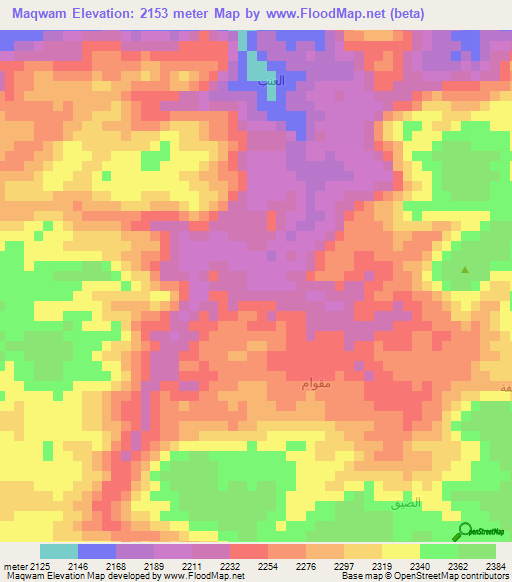 Maqwam,Yemen Elevation Map