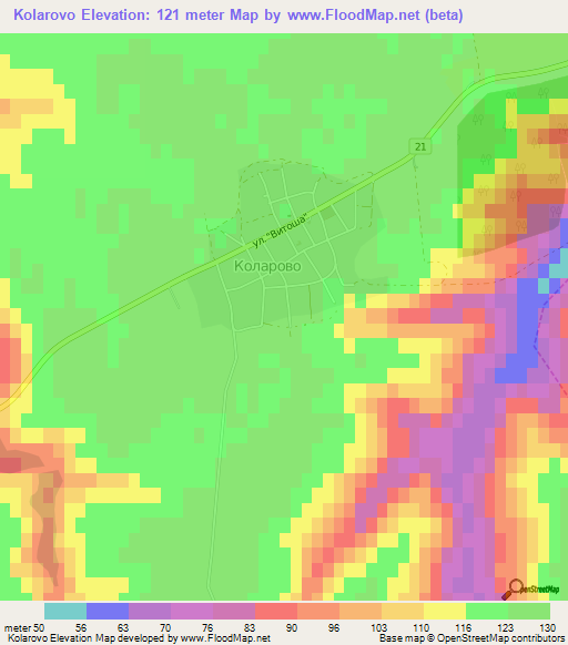 Kolarovo,Bulgaria Elevation Map