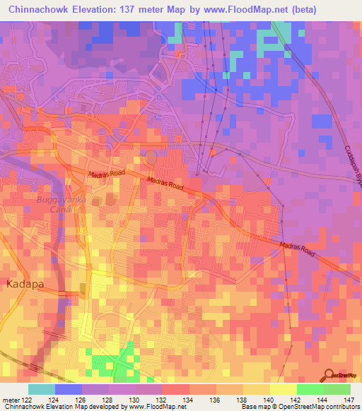 Chinnachowk,India Elevation Map