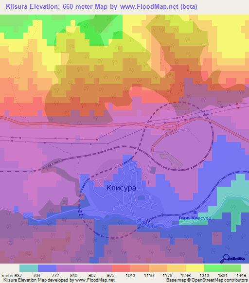 Klisura,Bulgaria Elevation Map