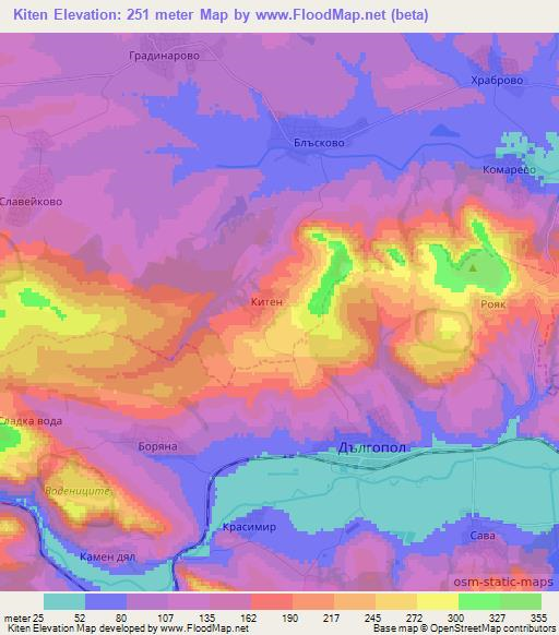 Kiten,Bulgaria Elevation Map