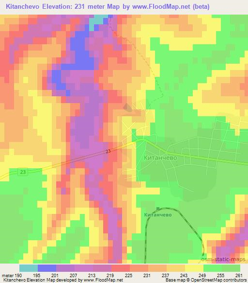 Kitanchevo,Bulgaria Elevation Map