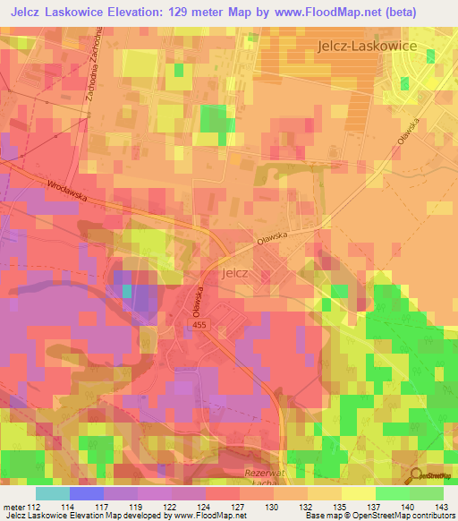 Jelcz Laskowice,Poland Elevation Map