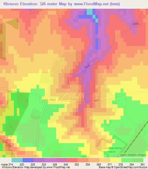 Khrsovo,Bulgaria Elevation Map