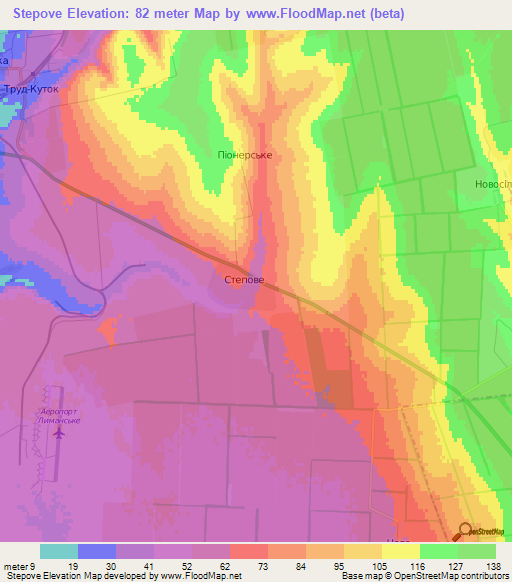 Stepove,Ukraine Elevation Map