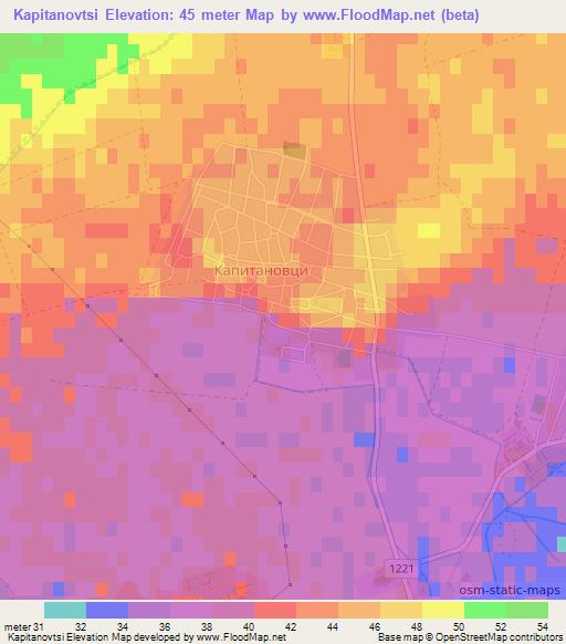 Kapitanovtsi,Bulgaria Elevation Map