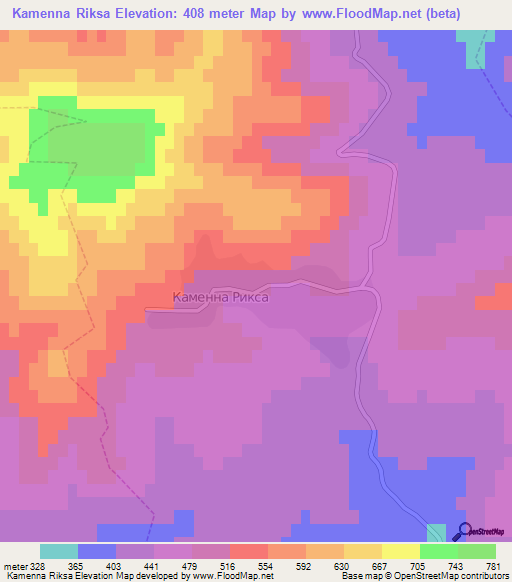 Kamenna Riksa,Bulgaria Elevation Map