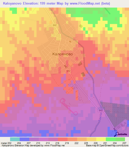 Kaloyanovo,Bulgaria Elevation Map