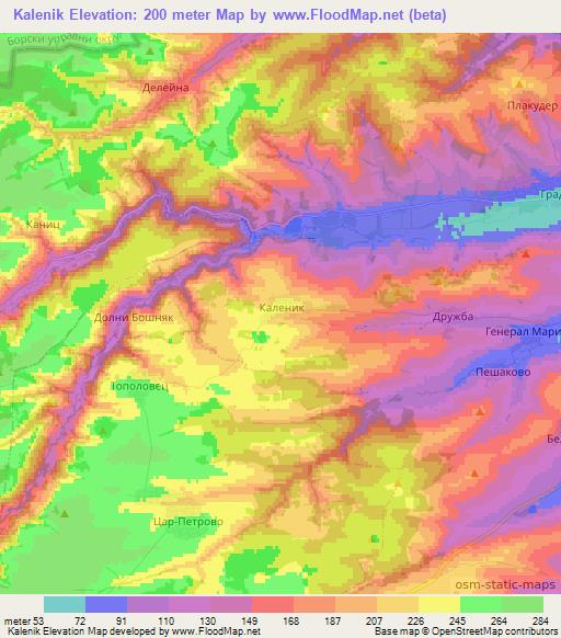 Kalenik,Bulgaria Elevation Map