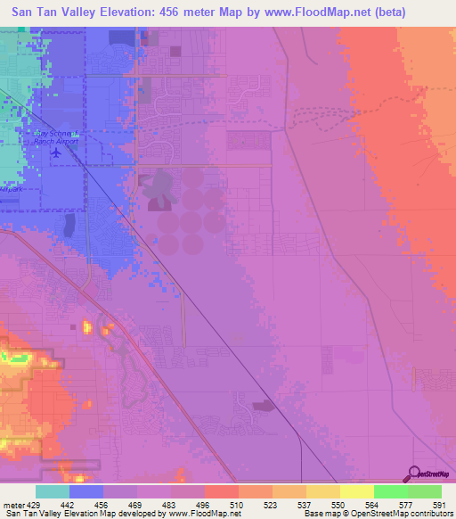 San Tan Valley,US Elevation Map