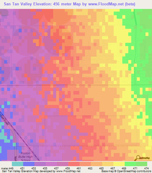 San Tan Valley,US Elevation Map