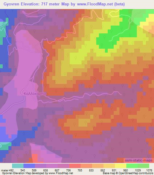 Gyovren,Bulgaria Elevation Map