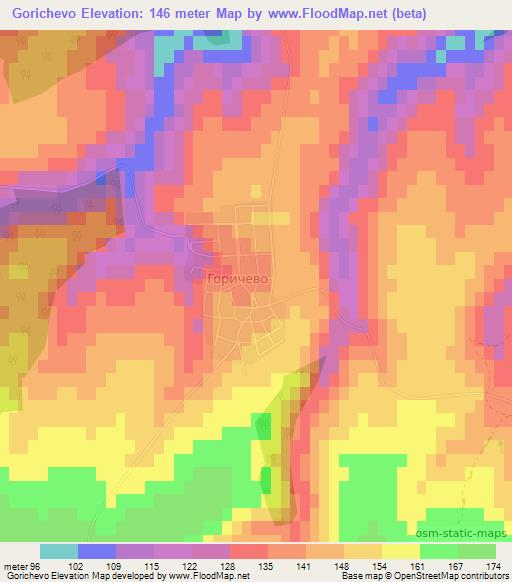 Gorichevo,Bulgaria Elevation Map