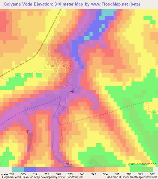 Golyama Voda,Bulgaria Elevation Map