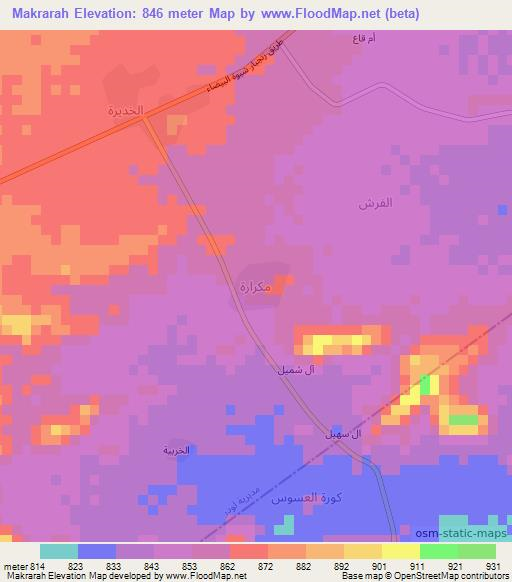 Makrarah,Yemen Elevation Map