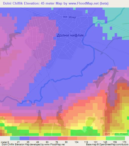 Dolni Chiflik,Bulgaria Elevation Map