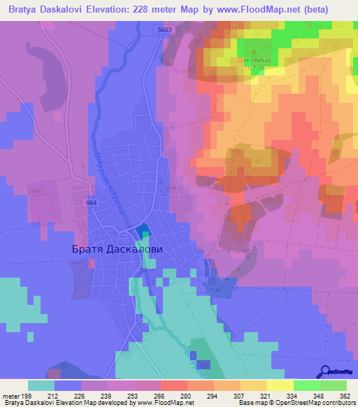 Bratya Daskalovi,Bulgaria Elevation Map