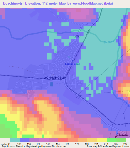 Boychinovtsi,Bulgaria Elevation Map
