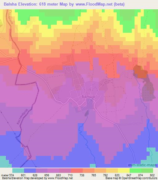 Balsha,Bulgaria Elevation Map