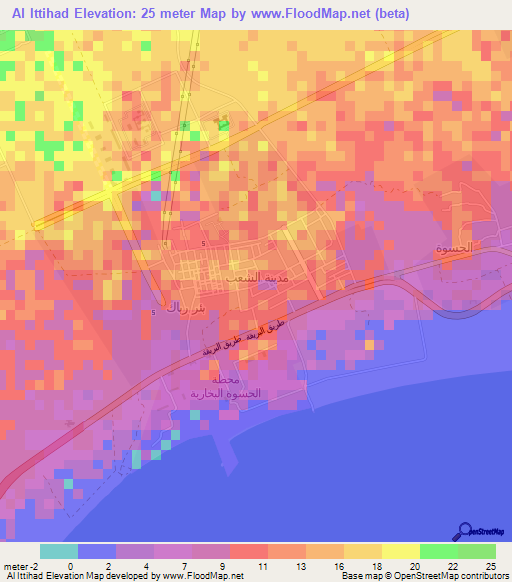 Al Ittihad,Yemen Elevation Map