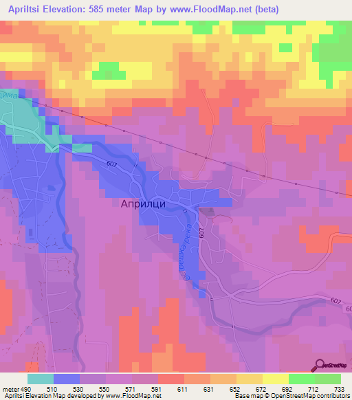 Apriltsi,Bulgaria Elevation Map